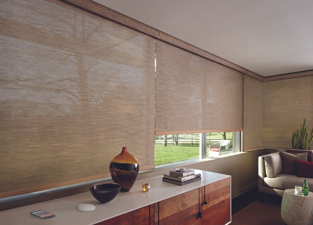 Custom Motorized Window Treatments for Homes Near Southlake, Texas (TX) using the PowerView Motorization System App